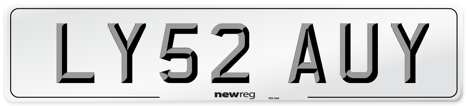 LY52 AUY Number Plate from New Reg